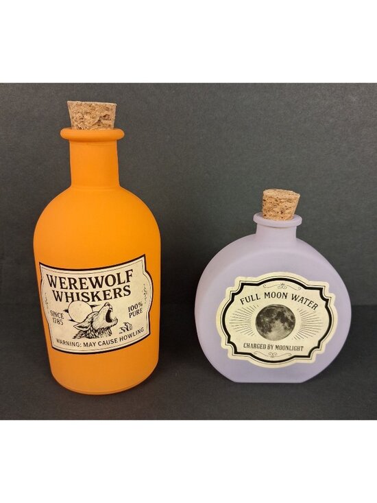 Unbranded Other - Glass Potion Bottles w/ Cork Werewolf Whiskers & Full Moon Water Orange Lavender
